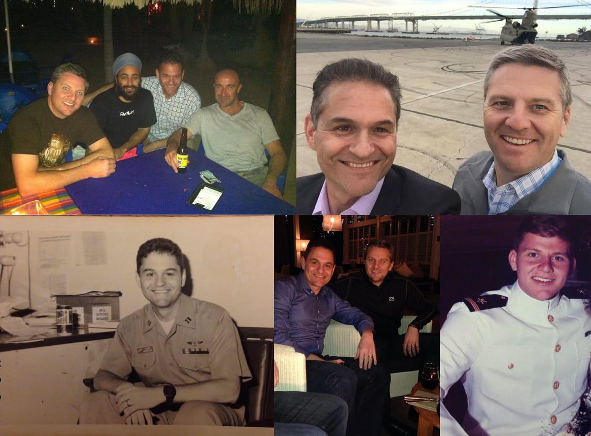 Glenn and Mike , Class of 1990 Naval Academy Graduates served our country proudly and used what they learned to shape our company. Their performance in our founder football games, however, did not live up to Naval Academy standards.